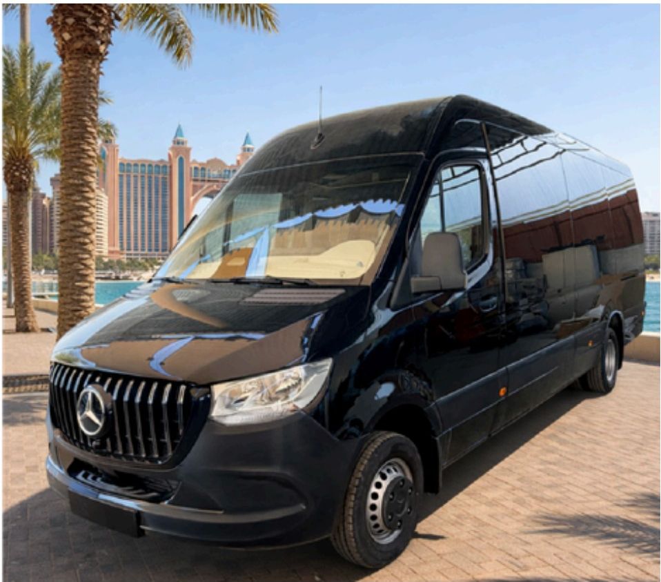 Black Mercedes Sprinter van in Dubai